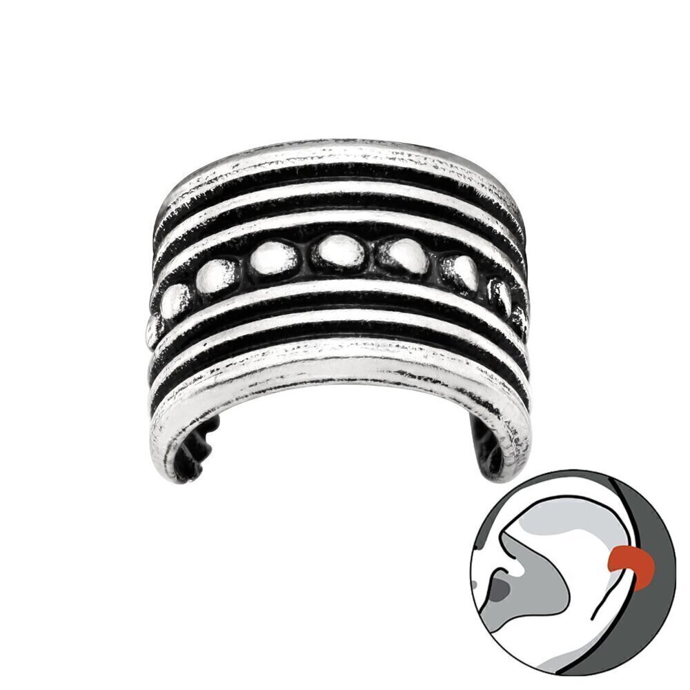 Sterling Silver Semi Wide Ear Cuff​